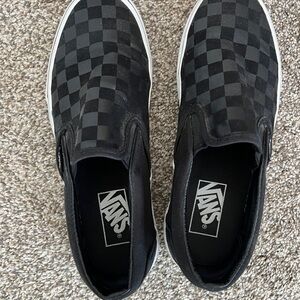 Vans Black Checkered Slip-On Shoes